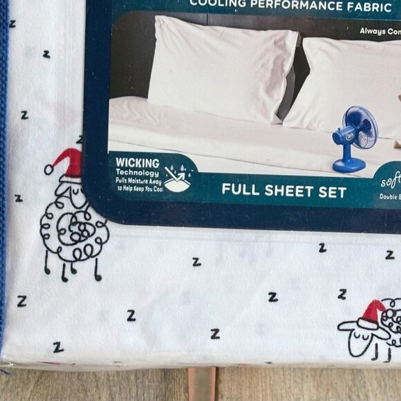 Serta Perfect Sleeper Christmas Santa Sheep FULL Size Sheet Set (2 extra PC's) - Picture 2 of 5